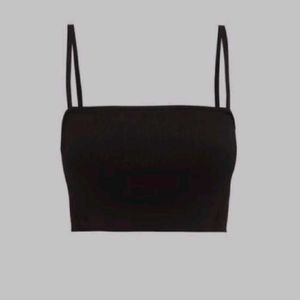 Black Spaghetti Strap Crop Top