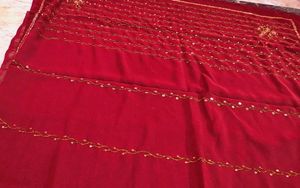 Elegant Maroon Embellished Saree