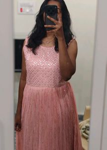Pink Sequin Embellished Gown