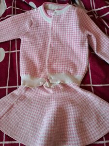 Girls Wool CARDIGAN &amp; Skirt Set