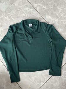 Dark Green Long Sleeve Top