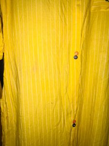 Combo of Yellow embroidered Kurta and  Mustard Flo