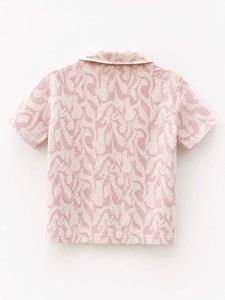 Pink Printed Collared Crop Top (XS &amp; S)