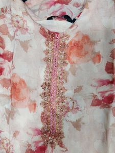 Pink Colour 3 Pc Kurta Set