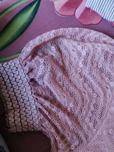 Sheer Lace Puff Sleeve Top