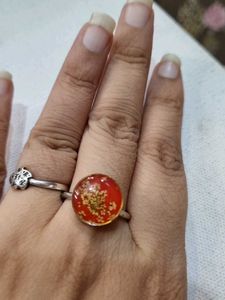 Red Resin Flower Ring