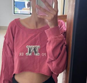 Pink Cropped Long Sleeve sweat