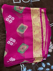rose colour fully light weight saree with blouse