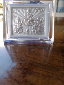 Laxmiji Ganeshji Saraswati Frame Pure Silver 999