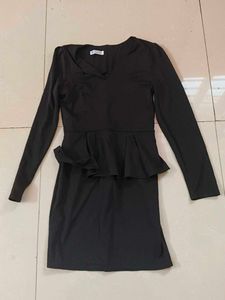 Elegant Black Peplum Dress