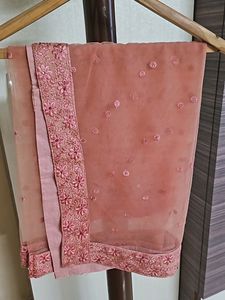 Pink Kurta With Plazzo And Dupatta