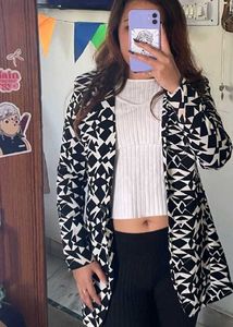 Geometric Print Blazer