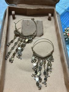 Boho Hoop Earrings with Dangling Charms