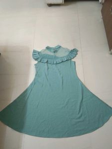 Sheer Neck Pleated Top