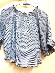 Polka Dot Ruffle Top