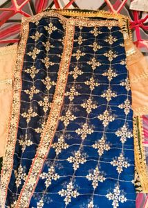 Elegant Navy Blue Net Dupatta