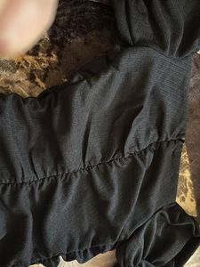 Elegant Black Ruched Button-Up Dress