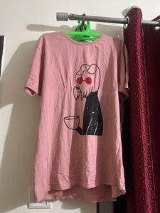 Peach oversized Long T-shirt