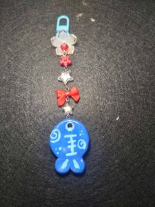 Cute Blue Fish Charm Keychain