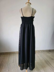 Elegant Black Ruched Maxi Dress