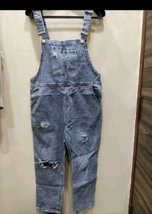 Ripped Baggy Vintage Denim Overalls