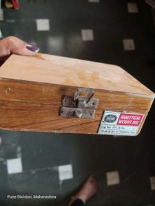 Vintage Wooden Box with Red Satin Lining