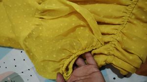 Bright Yellow Swiss Dot Midi Dress