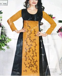 Kurti khadi 1 piece embroidery two shade designNav