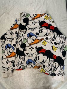 Disney Vintage Mickey Mouse Print Long Sleeve Top