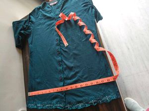 branded Elegant Teal Embroidered tshirt