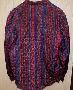Vibrant Patterned Button-Up Blouse