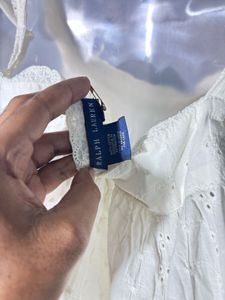 RALPH LAUREN Chic White Eyelet Mini Dress