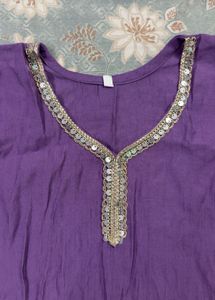 Embroidered Purple Kurta