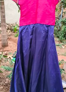 Designer Pink &amp; Blue Lehenga Choli Set