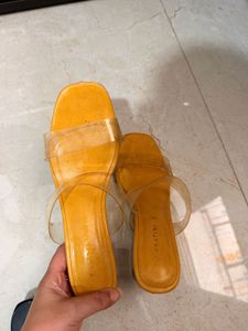 Stylish Yellow Slide Sandals