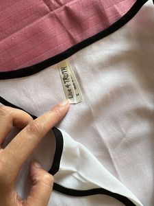 Formal White Top with Black Trim