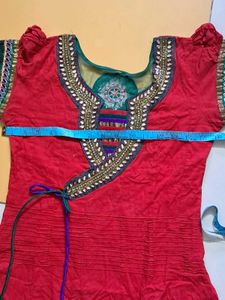 Red Embroidered Kurta