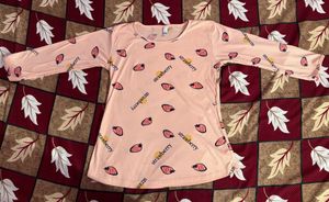 Cute Strawberry Print Pajama Set