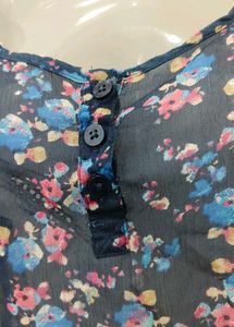Sheer Floral Print Top