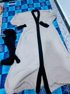 Front Open Button Abaya In Cream Clr🤍