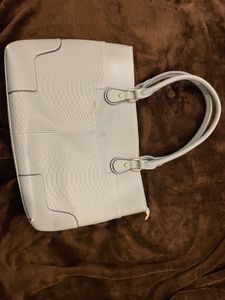Stylish Gray Faux Snakeskin Tote Bag