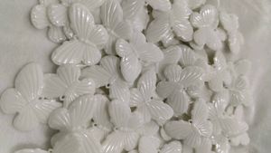50 Pis Butterfly Charm White Colour