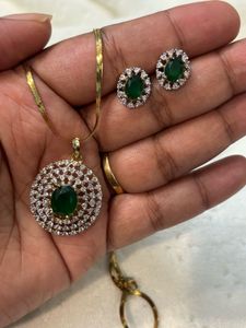 Ruby Pendant & Earring Set