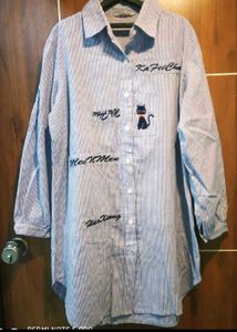 Striped Cat Pocket Shirt