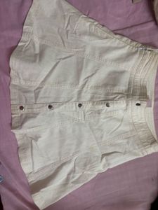 Chic Button-Up A-Line Skirt(skorts)
