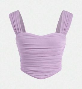 Lavender Ruched Crop Top