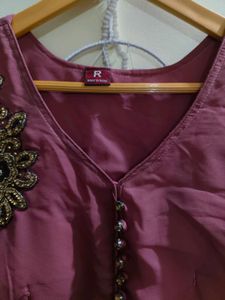 Elegant Onion Pink Ethnic Gown with Embellishments