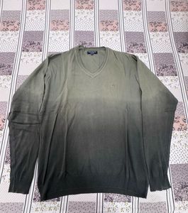 Peter England Men's V-Neck Ombre Knit Sweater
