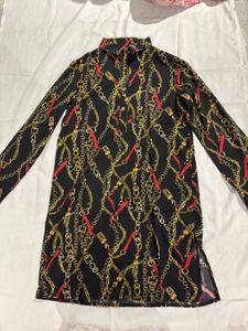 Shein Patterned Shirt dress