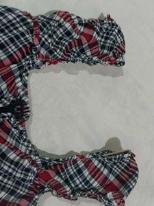 Plaid Lace-Up Top